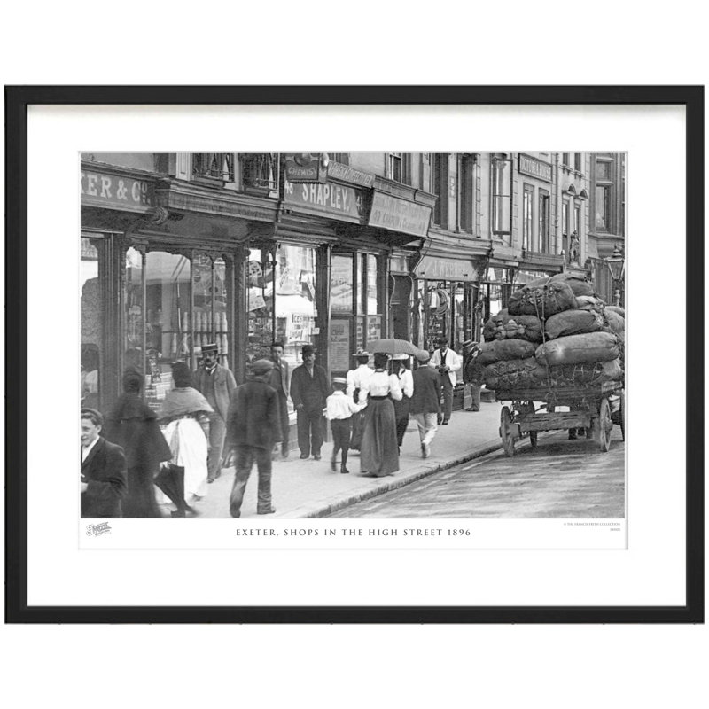 Exeter, Shops In The High Street 1896 - Single Picture Frame Print, 45cm H x 60cm W x 2.3cm D