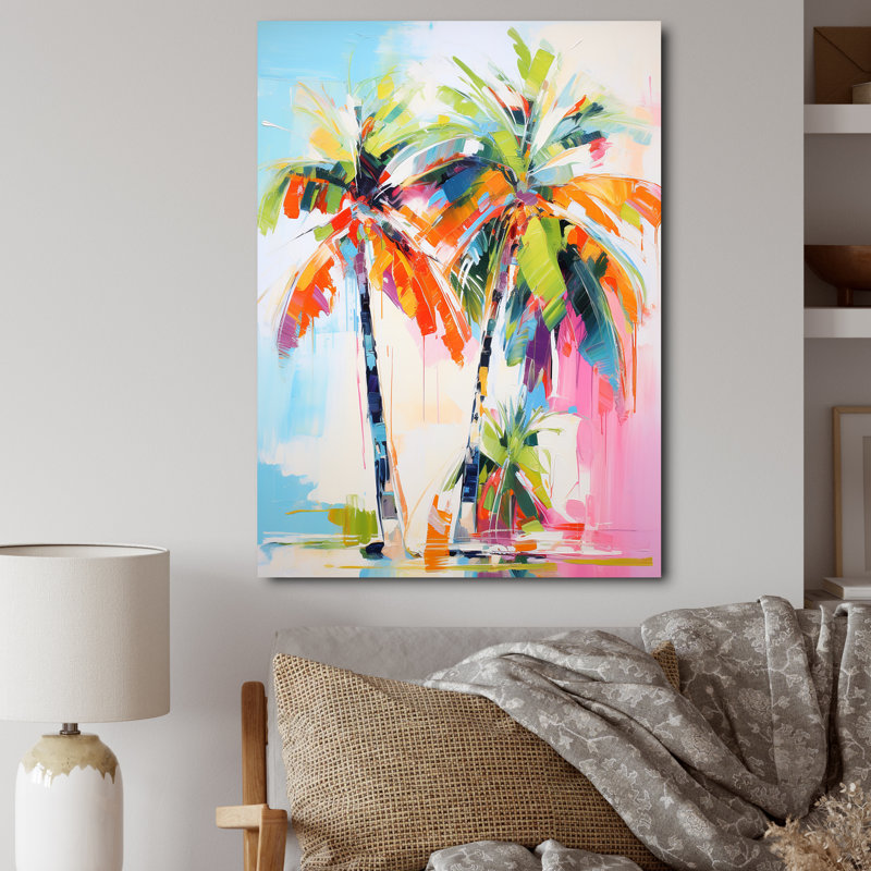 Colell Palm Trees Palm IV sur toile, H 20 po x l 12 po x P 1 po, Toile tendue