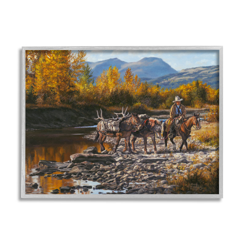 «Down From High Country Cowboy Grey», estampe numérique par David Graham, H 24 po x l 30 po, gris