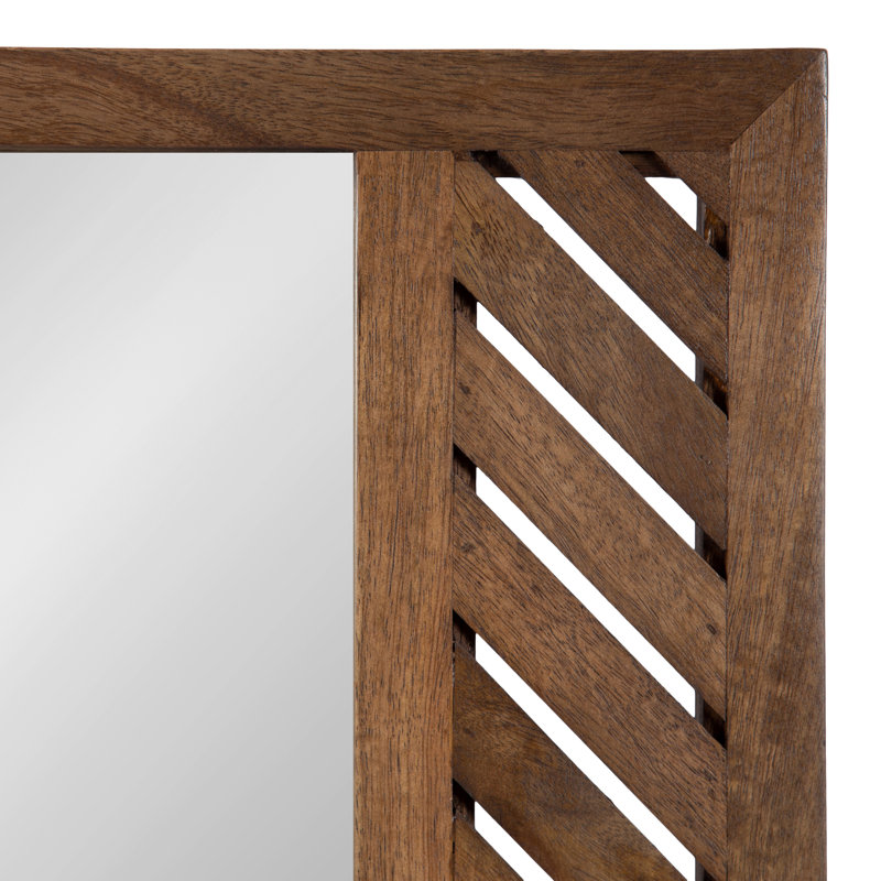 Wooden Rectangle Bathroom Mirror