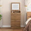 Meuble-lavabo 3 en 1 avec 3 tiroirs et tabouret roulant, meuble-lavabo compact avec miroir et lumières, petite coiffeuse moderne