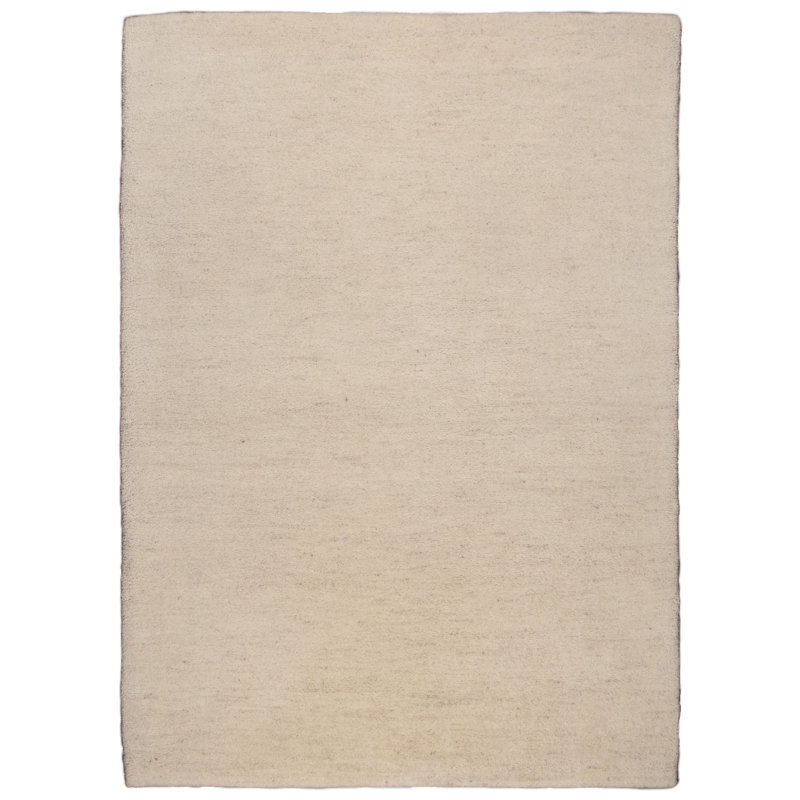 Lene Hand Knotted Wool Beige Rug, Rectangle 60 x 90 cm