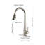 Brushed Nickel Kitchen Sink Faucet, High Arc Single Handle With Pull Down And Deck Plate, Modern Stainless Steel Style Faucet In Steel, Nickel,-121612985
