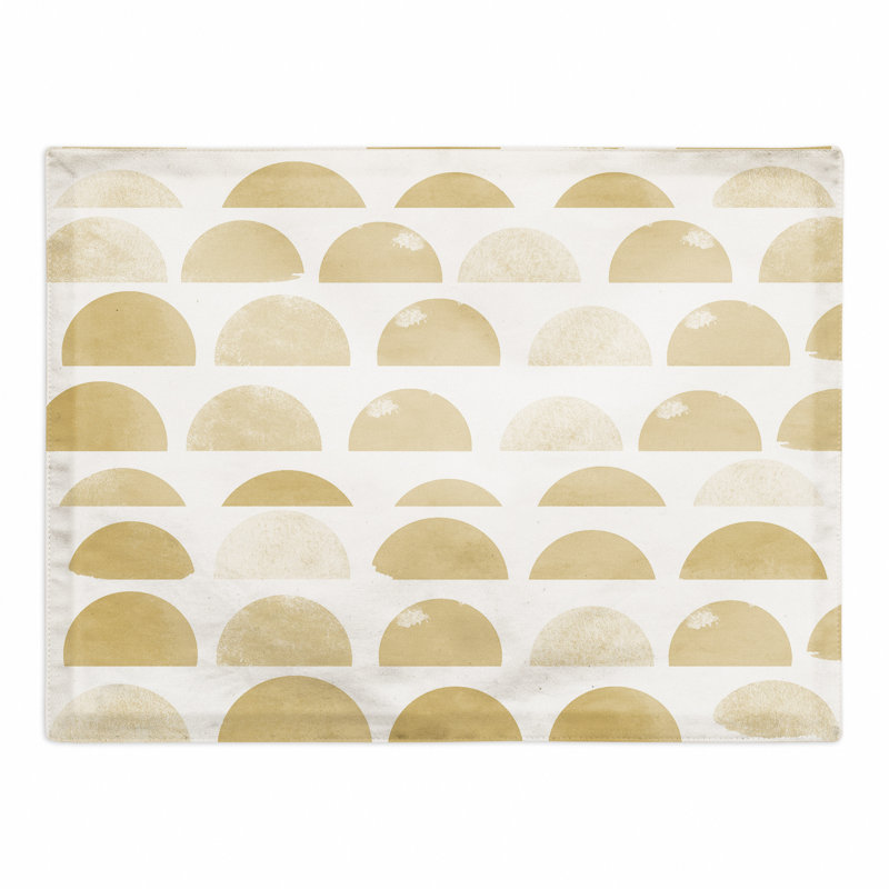 Poly Twill Abstract Rectangle Placemat, Yellow