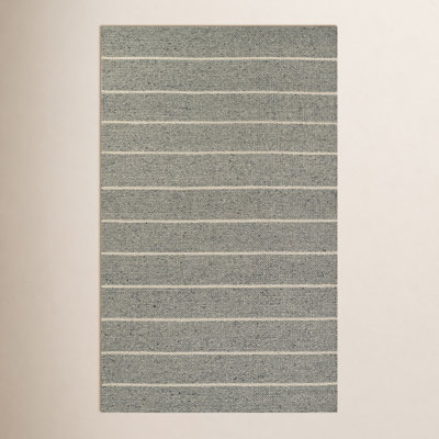 Lemington Gray Beige Hand-Braided Striped Rug