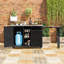 Chariot de barbecue pliable avec plateau en acier inoxydable, armoire à déchets, tablettes et roues réglables-126059428