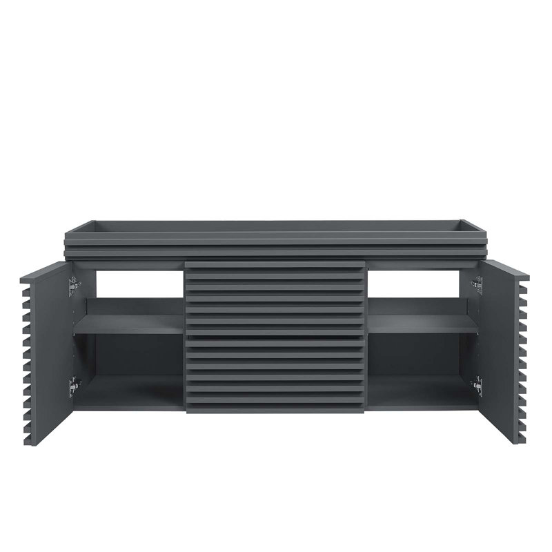 Base de meuble-lavabo mural simple 48 po Render, gris