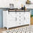Rustic Storage Sideboard with 4 Drawers, Sliding Barn Doors and Built-In Power Outlet-268565953