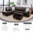 3-Piece Faux Leather Sectional Sofa-1013919728