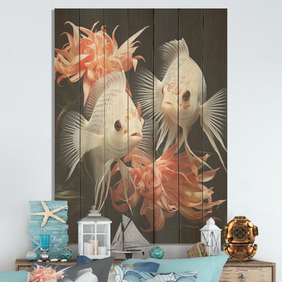 «Coral Classical Buttefly Fish Symphony - Poisson papillon sur bois»