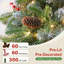 Arbre de Noël artificiel givré pré-éclairé avec baies rouges et pomme de pin-581407167