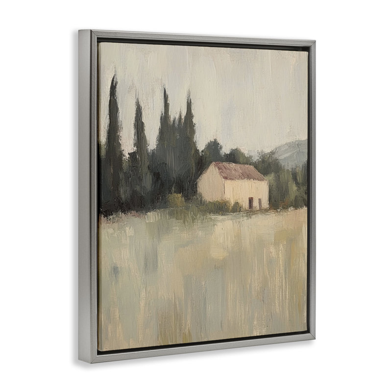 Cadre flottant mélangé avec paysage naturel, design par Petal Prints Design, H 21 po x l 17 po, Cadre flottant gris lustré