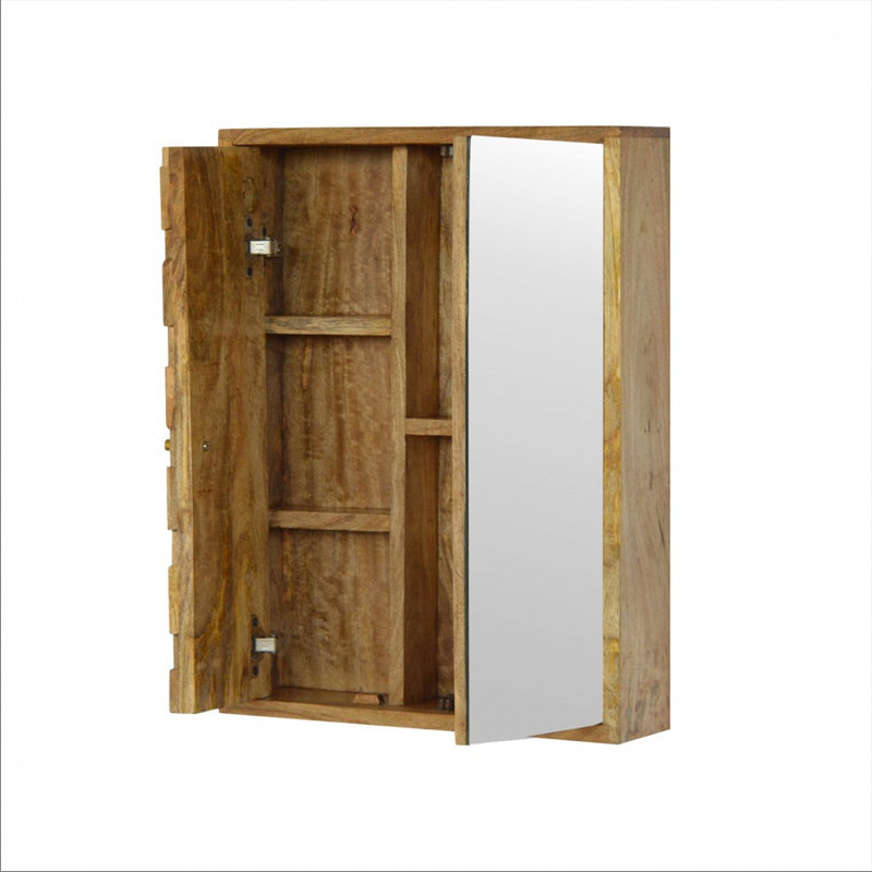 Aenwood 440mm W 580mm H Surface Framed Medicine Cabinet Mirror Fixed