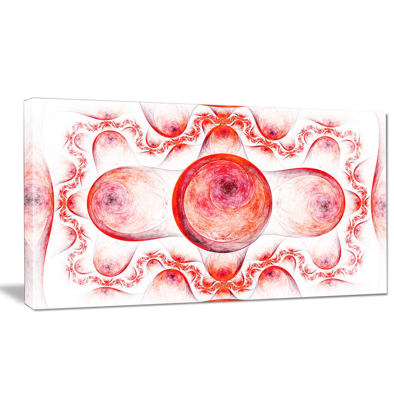 « red exotique pattern on white », impression sur toile tendue, H 20 po x l 20 po x P 1 po