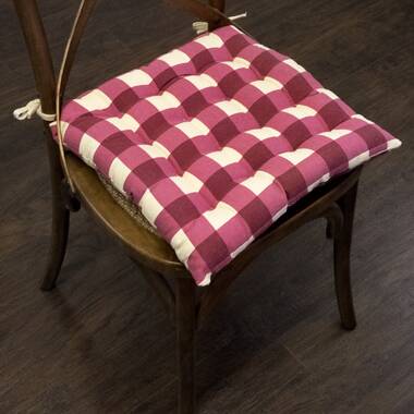 Black Buffalo Check Outdoor Chair Pads, Set of 2