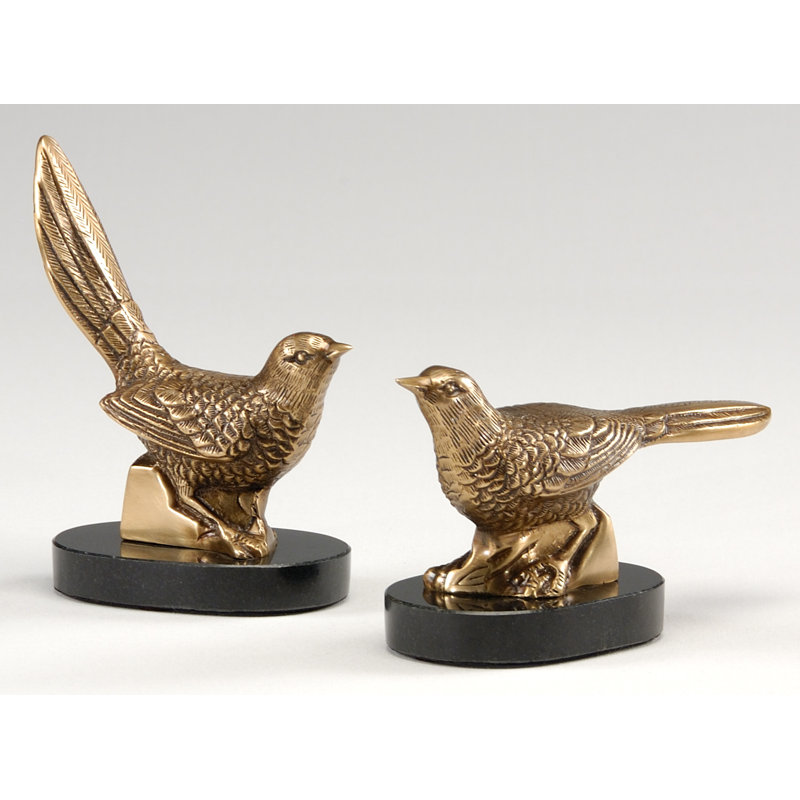 2 Piece Plinthed Bird Figurine Set