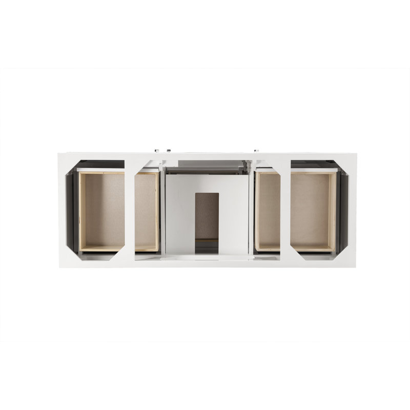 Base de meuble-lavabo simple 60 po Athens, Blanc lustré