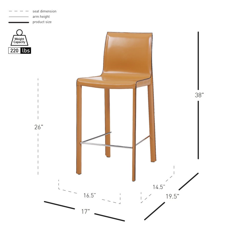 Matawan Upholstered Counter Stool, Chestnut