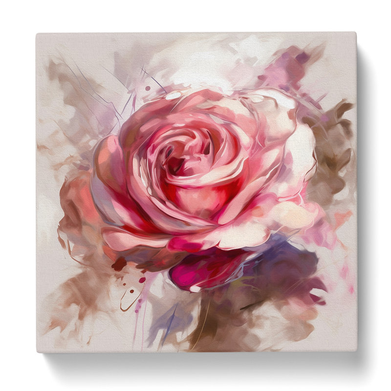 Rose Gestural Art No.1 - Wrapped Canvas