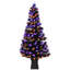 Arbre d'Halloween artificiel en fibre de pin 8 fonctions - 5 pi - noir - orange et mauve à DEL-129903522
