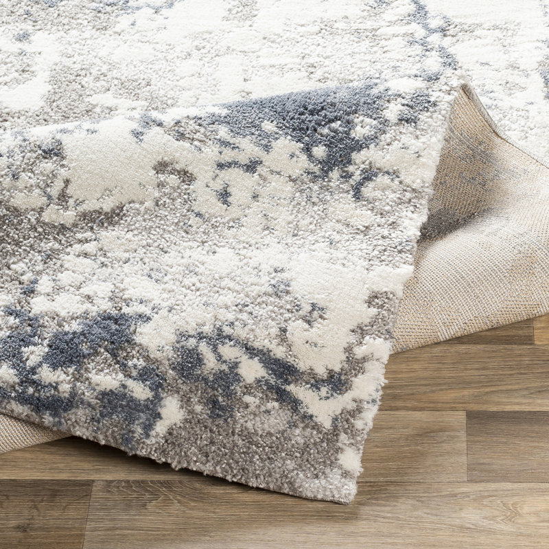 Tapis abstrait brun clair / gris / taupe Kular, Rond 7 pi 10 po