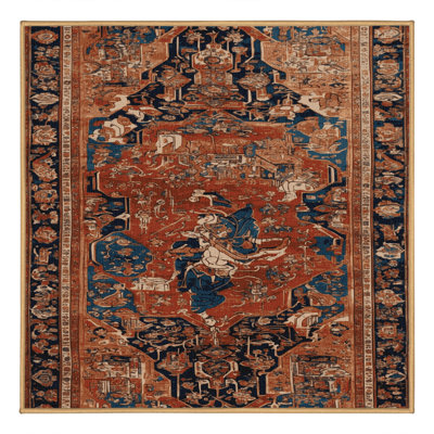 Machine Washable Persian Brown Area Rug