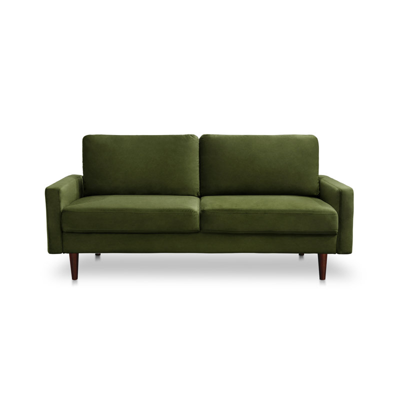 Markham Square Arm Sofa Loveseat, 33" H x 70" W x 32" D, Olive Green Polyester