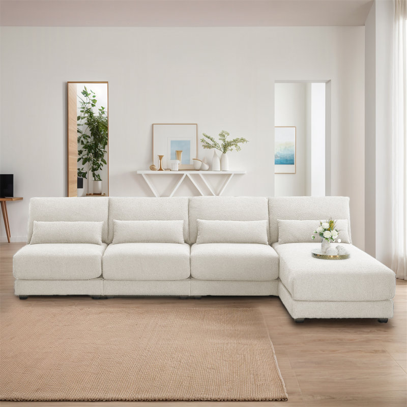 Jurinus Modular Sofa, Cream Polyester