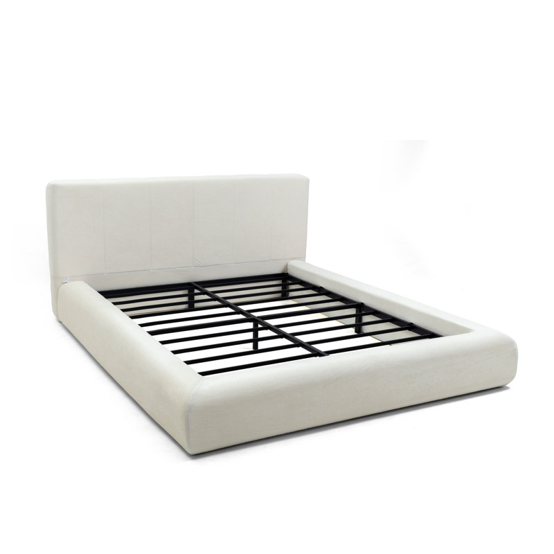 Luxurious Cloudsoft Bouclé Compressed Upholstered Platform Bed, Queen