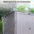 Garbage Bin Shed Stores 2 Trash Cans Metal Outdoor Bin Shed For Garbage Storage,Stainless Galvanized Steel, Bin Shed For Garden Yard Lawn Gray
