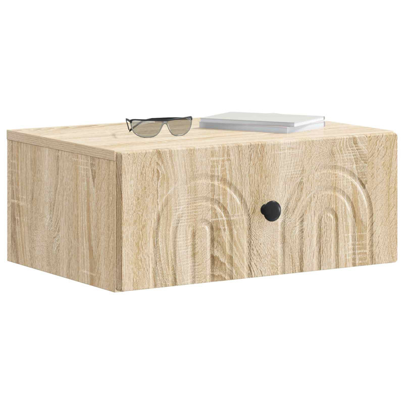 49cm W Manufactured Wood Bedside Table, Sonoma Oak