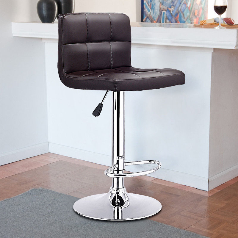 Jamir Swivel Upholstered Counter Stool, Brown