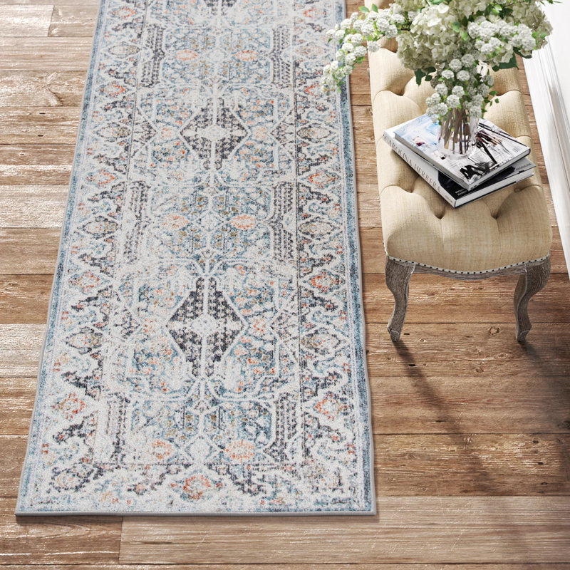 Avelien John Oriental Gray Area Rug, Runner 3' x 10'