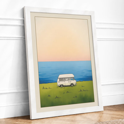 Camper Van at Leisure Modern - Framed Print