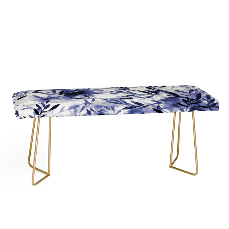 Rudd Upholstered Bench, Purple/Gold/Floral