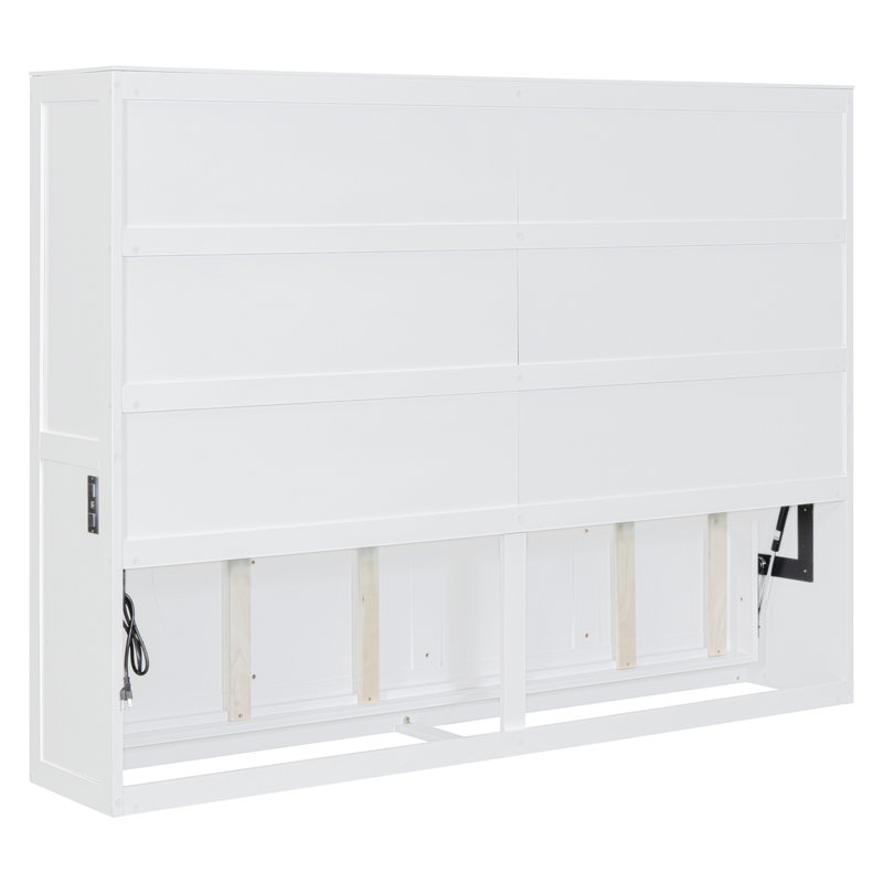Lit escamotable double pleine grandeur, White
