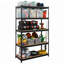 Étagère de rangement en acier thermolaqué noir mat à 5 niveaux avec tablettes HDF Ar Shelving-1390618737
