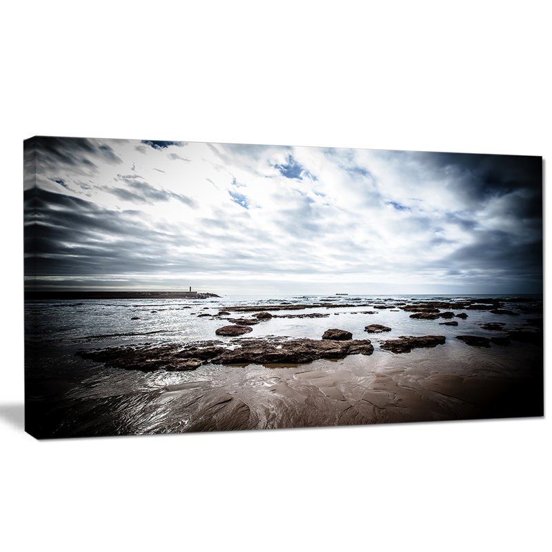 Reproduction de photo sur toile tendue "the de l’atlantique dramatique à basse maré", H 16 po x l 32 po x P 1 po