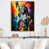 Toile avec cadre flottant or