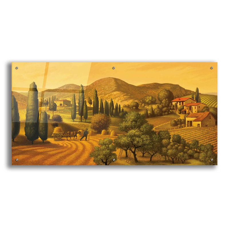Paysage toscan par Dan Craig, H 24 po x l 48 po x P 0,2 po