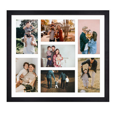 Cadre photo en bois noir affichant des photos 4 x 6