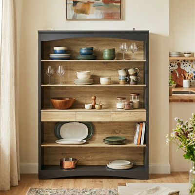 Versatile 5-Shelf & 3-Drawer Display Cabinet
