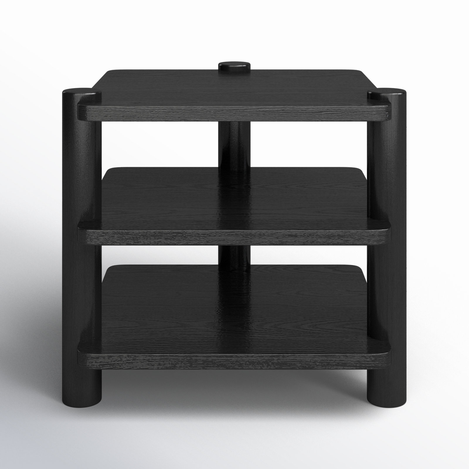 Hepburn 3 Shelf Wood Accent Table, Black