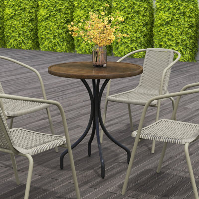 Round Metal Outdoor Side Table , 66cm cm W 66cm cm D