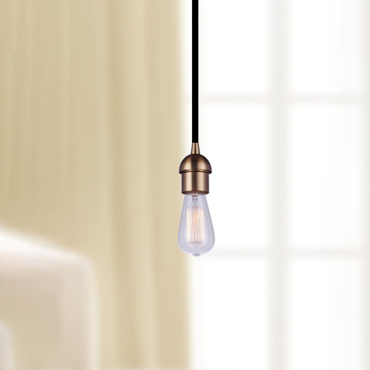 Worth Home Products Instant Pendant Converter Adapter Kit For E26 Recessed Light Conversion, Adjustable Cord, Compatible With LED/CFL/Halogen Bulbs, Easy Installation, Premium Brass Finish