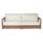 Akono Outdoor 3-Seater Acacia Wood Conversation Set With Water-Repellent Cushions & Slatted Tabletop
