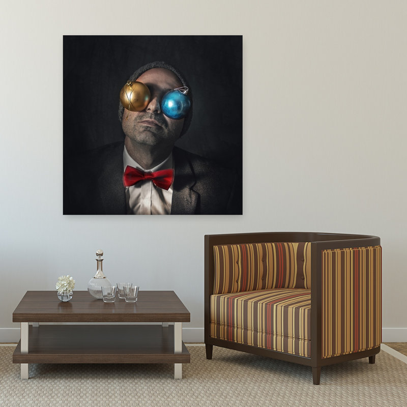 «Quirky Christmas Man», reproduction d'art mural contemporain abstrait, H 48 po x l 48 po