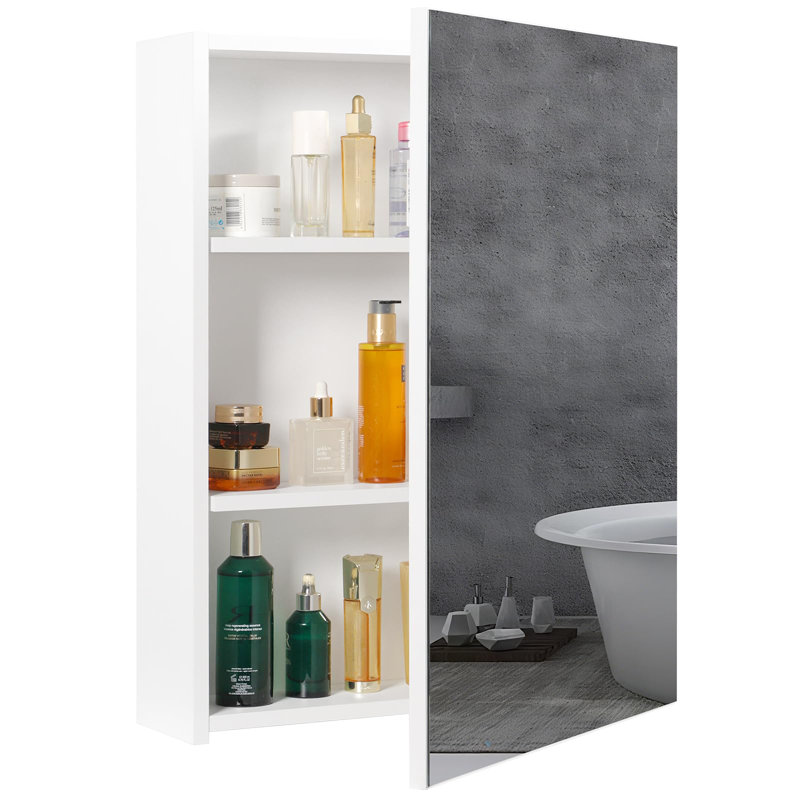 50mm W 70mm H Wall Mounted Required Frameless Medicine Cabinet Mirror 2 Adjustable