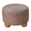 Repose-pieds rond en fausse fourrure Mocha