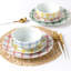 12pc Gingham Pastels Dinner Set